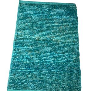 NWT Jaipur Turquoise Textured Jute Hemp Rug Calypso 2x3